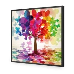 Butterfly Tree (square) -WALL ART DESGIN SALE butterfly tree square acrylic glass no border black frame 37x37cm 537260