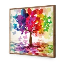 Butterfly Tree (square) -WALL ART DESGIN SALE butterfly tree square acrylic glass no border natural frame 37x37cm 593550