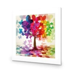 Butterfly Tree (square) -WALL ART DESGIN SALE butterfly tree square acrylic glass with border no frame 37x37cm 601523