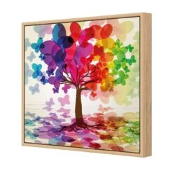 Butterfly Tree (square) -WALL ART DESGIN SALE butterfly tree square canvas oak floating frame 37x37cm 173494
