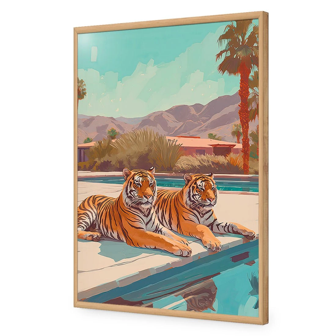 By the Pool By The Pool -WALL ART DESGIN SALE by the pool acrylic glass no border oak frame 45x30cm 342310