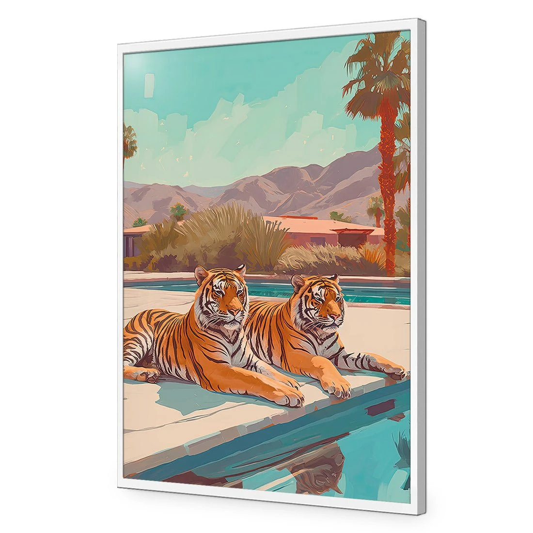 By the Pool By The Pool -WALL ART DESGIN SALE by the pool acrylic glass no border white frame 45x30cm 633106