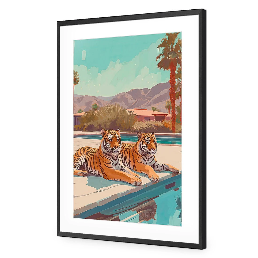 By the Pool By The Pool -WALL ART DESGIN SALE by the pool acrylic glass with border black frame 45x30cm 465453