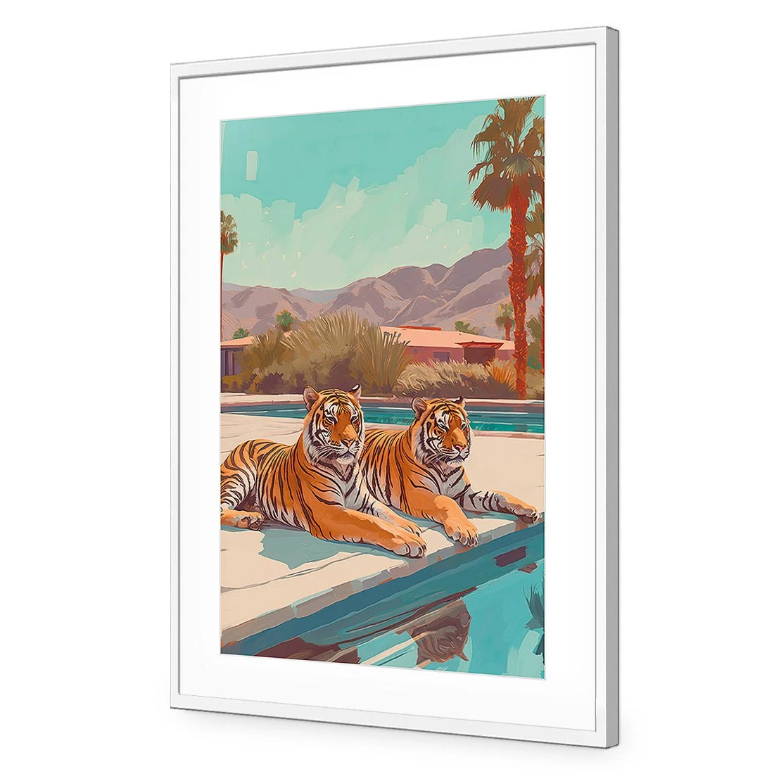 By the Pool By The Pool -WALL ART DESGIN SALE by the pool acrylic glass with border white frame 45x30cm 752960