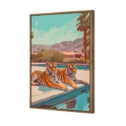 By The Pool 7 By The Pool -WALL ART DESGIN SALE by the pool canvas natural frame 45x30cm 403527