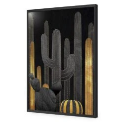 Cactus Montage 01 -WALL ART DESGIN SALE cactus montage 01 acrylic glass no border black frame 45x30cm 916427