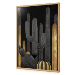 Cactus Montage 01 -WALL ART DESGIN SALE cactus montage 01 acrylic glass no border oak frame 45x30cm 873809
