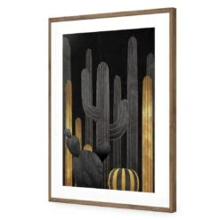 Cactus Montage 01 -WALL ART DESGIN SALE cactus montage 01 acrylic glass with border natural frame 45x30cm 401477