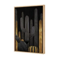 Cactus Montage 01 -WALL ART DESGIN SALE cactus montage 01 canvas oak floating frame 45x30cm 229498