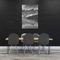 Canadian Lake Reflection, Black And White (Portrait) 8 Canadian Lake Reflection, Black And White (Portrait) -WALL ART DESGIN SALE canadian lake reflection black and white portrait canvas stretched canvas 45x30cm 438811