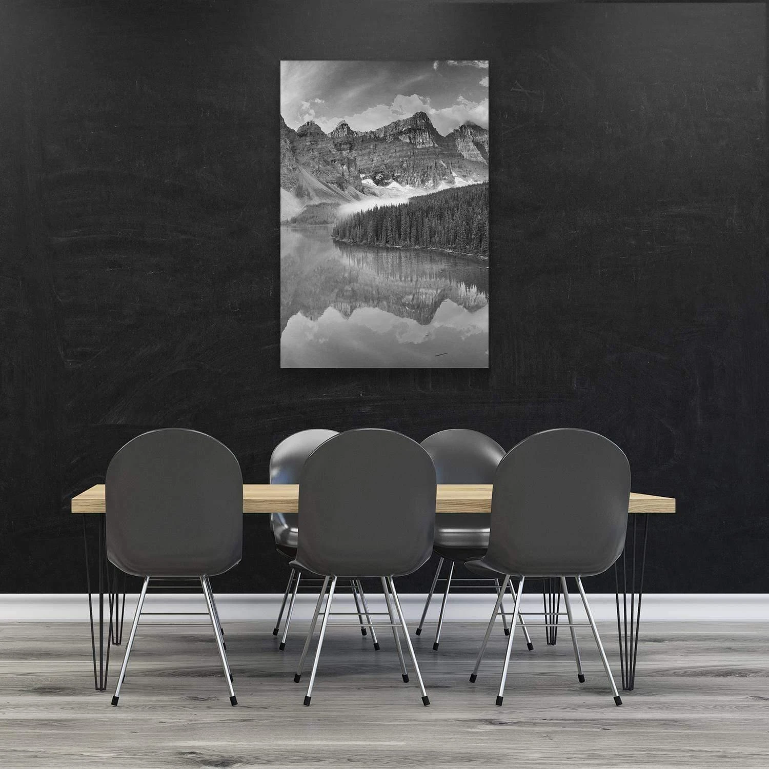 Canadian Lake Reflection, Black and White (Portrait) Canadian Lake Reflection, Black And White (Portrait) -WALL ART DESGIN SALE canadian lake reflection black and white portrait canvas stretched canvas 45x30cm 438811
