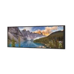 Canadian Lake Reflection Canvas Art -WALL ART DESGIN SALE canadian lake reflection canvas art 60x20cm black frame 310395