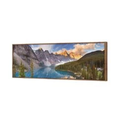 Canadian Lake Reflection Canvas Art -WALL ART DESGIN SALE canadian lake reflection canvas art 60x20cm natural frame 108289