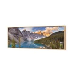 Canadian Lake Reflection Canvas Art -WALL ART DESGIN SALE canadian lake reflection canvas art 60x20cm oak frame 135088