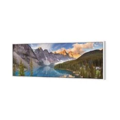 Canadian Lake Reflection Canvas Art -WALL ART DESGIN SALE canadian lake reflection canvas art 60x20cm white frame 778962