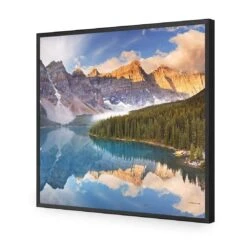 Canadian Lake Reflection (Square) -WALL ART DESGIN SALE canadian lake reflection square acrylic glass no border black frame 37x37cm 532440