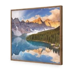 Canadian Lake Reflection (Square) -WALL ART DESGIN SALE canadian lake reflection square acrylic glass no border natural frame 37x37cm 629679