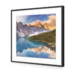 Canadian Lake Reflection (Square) -WALL ART DESGIN SALE canadian lake reflection square acrylic glass with border black frame 37x37cm 839747