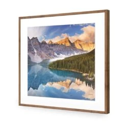 Canadian Lake Reflection (Square) -WALL ART DESGIN SALE canadian lake reflection square acrylic glass with border natural frame 37x37cm 378186