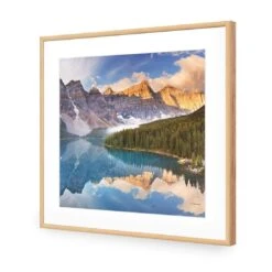Canadian Lake Reflection (Square) -WALL ART DESGIN SALE canadian lake reflection square acrylic glass with border oak frame 37x37cm 100718