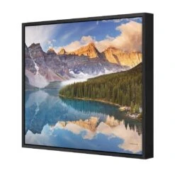 Canadian Lake Reflection (Square) -WALL ART DESGIN SALE canadian lake reflection square canvas black floating frame 37x37cm 281379