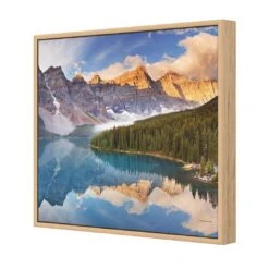 Canadian Lake Reflection (Square) -WALL ART DESGIN SALE canadian lake reflection square canvas oak floating frame 37x37cm 474715