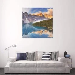 Canadian Lake Reflection (Square) -WALL ART DESGIN SALE canadian lake reflection square canvas stretched canvas 37x37cm 960118