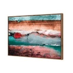 Careless Wood, Teal Brown 7 Careless Wood, Teal Brown -WALL ART DESGIN SALE careless wood teal brown canvas natural floating frame 45x30cm 655549