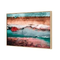 Careless Wood, Teal Brown 6 Careless Wood, Teal Brown -WALL ART DESGIN SALE careless wood teal brown canvas oak floating frame 45x30cm 739346