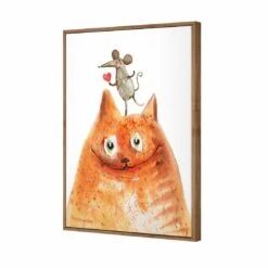 Cat And Mouse Love Canvas Art 6 Cat And Mouse Love Canvas Art -WALL ART DESGIN SALE cat and mouse love canvas art 45x30cm natural frame 594723