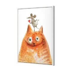 Cat And Mouse Love Canvas Art 5 Cat And Mouse Love Canvas Art -WALL ART DESGIN SALE cat and mouse love canvas art 45x30cm white frame 971750