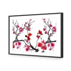 Cherry Blossom Acrylic Print Art -WALL ART DESGIN SALE cherry blossom acrylic glass art with border black frame 45x30cm 737896