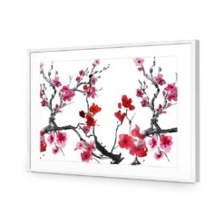 Cherry Blossom Acrylic Print Art -WALL ART DESGIN SALE cherry blossom acrylic glass art with border white frame 45x30cm 314841