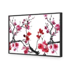 Cherry Blossom Acrylic Print Art -WALL ART DESGIN SALE cherry blossom acrylic glass art without border black frame 45x30cm 286031