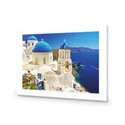 Churches Of Santorini -WALL ART DESGIN SALE churches of santorini acrylic glass with border no frame 45x30cm 409446