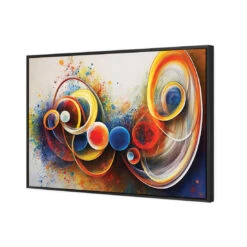Circle System -WALL ART DESGIN SALE circle system 3 canvas black floating frame 45x30cm 412042