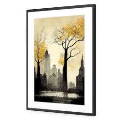 City In Autumn -WALL ART DESGIN SALE city in autumn acrylic glass with border black frame 45x30cm 422652