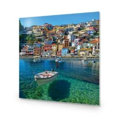 Clear Waters Of Greece, Square Acrylic Print Art -WALL ART DESGIN SALE clear waters of greece square acrylic glass art without border no frame 37x37cm 222838