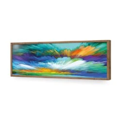 Cloud Explosion, Blue (long) -WALL ART DESGIN SALE cloud explosion blue long acrylic glass no border natural frame 90x30cm 736597
