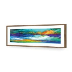 Cloud Explosion, Blue (long) -WALL ART DESGIN SALE cloud explosion blue long acrylic glass with border natural frame 90x30cm 877798