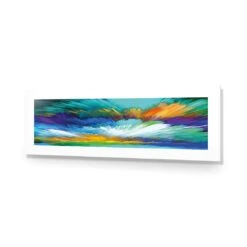 Cloud Explosion, Blue (long) -WALL ART DESGIN SALE cloud explosion blue long acrylic glass with border no frame 90x30cm 232528
