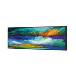 Cloud Explosion, Blue (long) -WALL ART DESGIN SALE cloud explosion blue long canvas black floating frame 60x20cm 947971