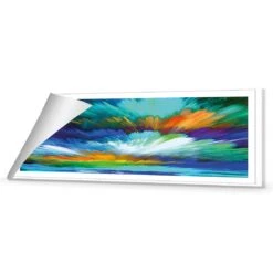 Cloud Explosion, Blue (long) -WALL ART DESGIN SALE cloud explosion blue long canvas rolled canvas 60x20cm 418491