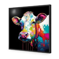 CMY Cow 15 CMY Cow -WALL ART DESGIN SALE cmy cow acrylic glass no border black frame 37x37cm 160369