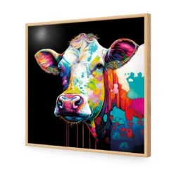 CMY Cow 17 CMY Cow -WALL ART DESGIN SALE cmy cow acrylic glass no border oak frame 37x37cm 448907
