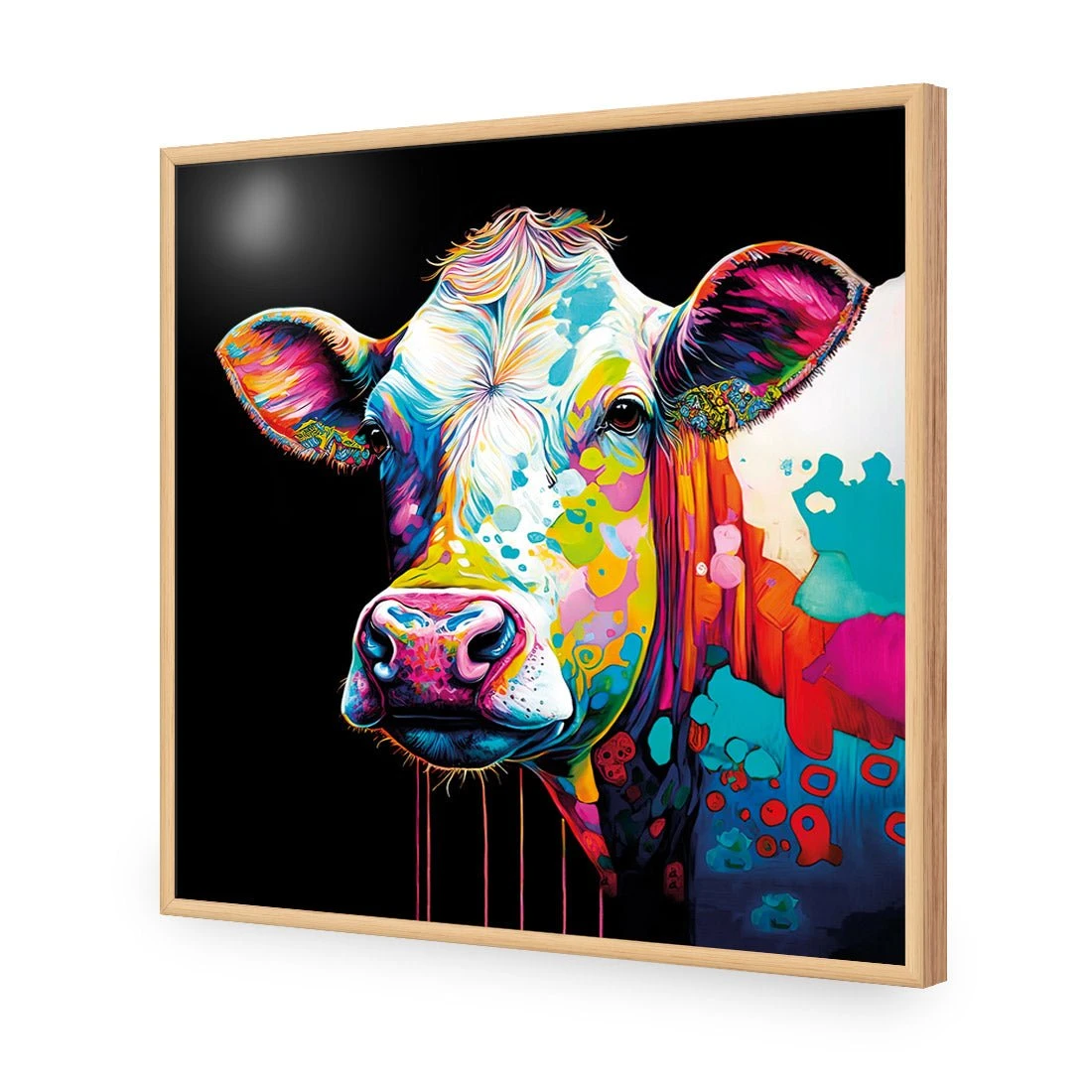 CMY Cow CMY Cow -WALL ART DESGIN SALE cmy cow acrylic glass no border oak frame 37x37cm 448907