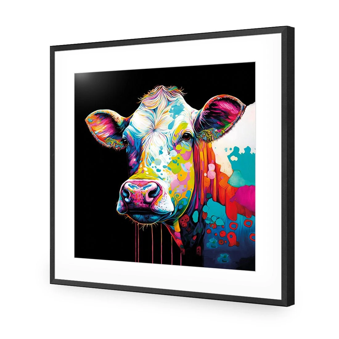 CMY Cow CMY Cow -WALL ART DESGIN SALE cmy cow acrylic glass with border black frame 37x37cm 766438