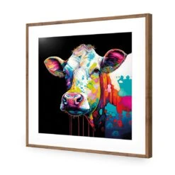 CMY Cow 13 CMY Cow -WALL ART DESGIN SALE cmy cow acrylic glass with border natural frame 37x37cm 325254