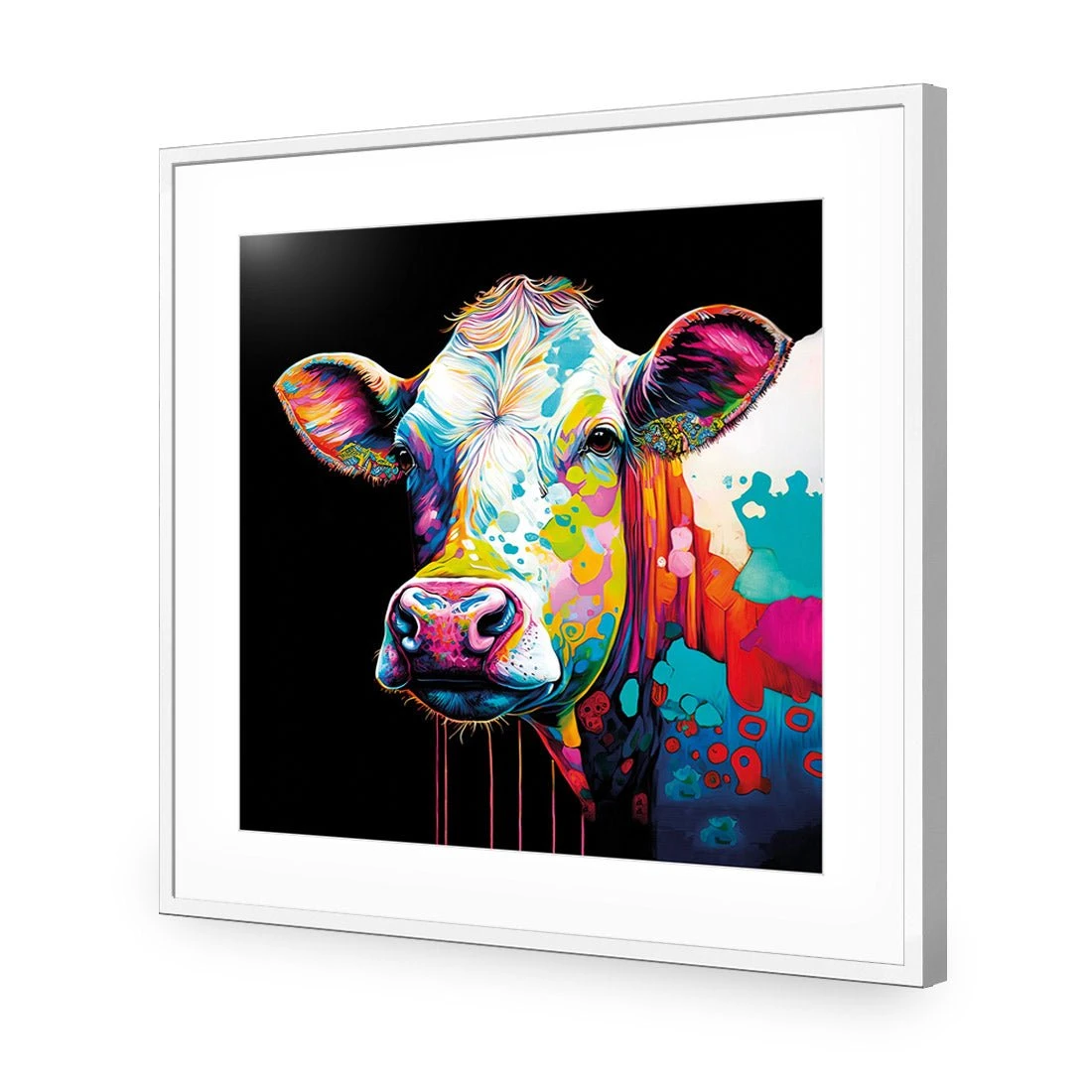 CMY Cow CMY Cow -WALL ART DESGIN SALE cmy cow acrylic glass with border white frame 37x37cm 291271