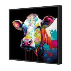 CMY Cow 4 CMY Cow -WALL ART DESGIN SALE cmy cow canvas black floating frame 37x37cm 732260